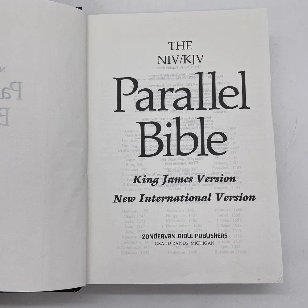 NIV/KJV Parallel Bible 1986 Third Printing Zondervan Bible Publishers‎ Hardcover